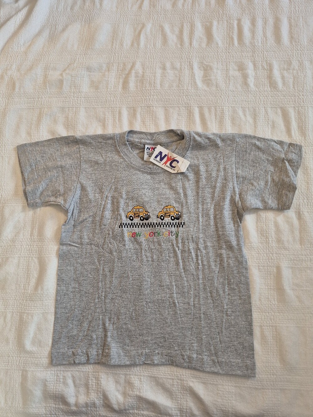 New York City boys Medium embroidered taxi design gray NWT
